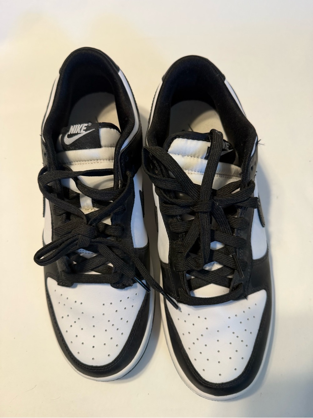 Panda Dunks Nike Men's Black and White Low-Top Sneakers — Classic Swoosh Design - Picture 2 of 6